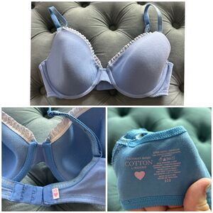 Victoria's Secret Cotton Lined perfect Coverage 32D Bra Blue
